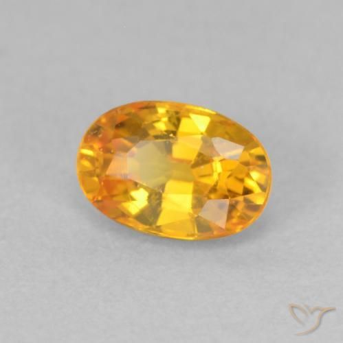 Zaffiro Arancione brillante naturale da 0.71 ct, Ovale, VVS-VS