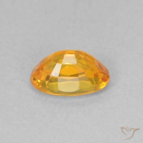 Zaffiro Arancione brillante naturale da 0.71 ct, Ovale, VVS-VS