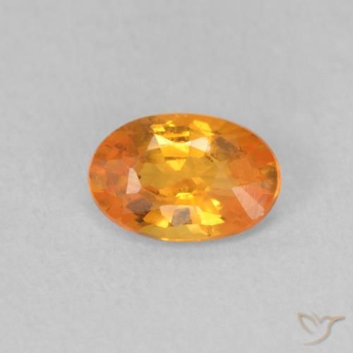 0.55ct Naturale Arancione brillante Zaffiro, Ovale, VVS-VS
