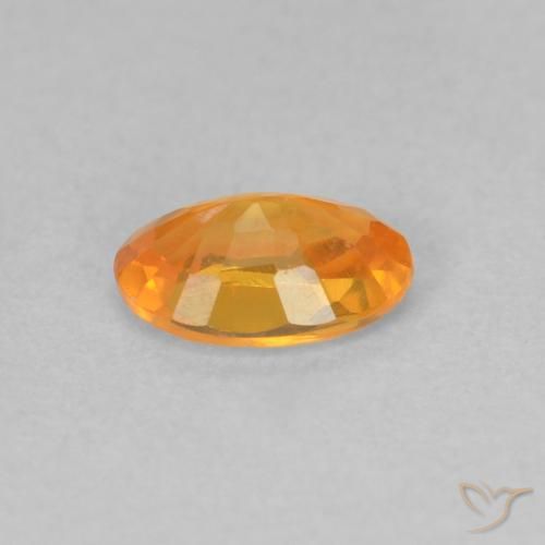 Zaffiro Arancione brillante naturale da 0.55 ct, Ovale, VVS-VS