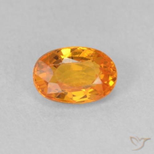 0.70ct Naturale Arancione brillante Zaffiro, Ovale, VVS-VS