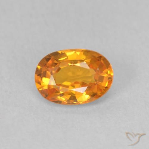 0.57ct Naturale Arancione brillante Zaffiro, Ovale, VVS-VS