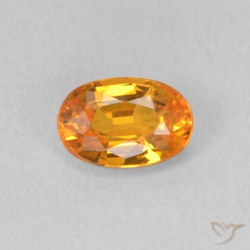 0.64ct Naturale Arancio Medio Zaffiro, Ovale, VVS