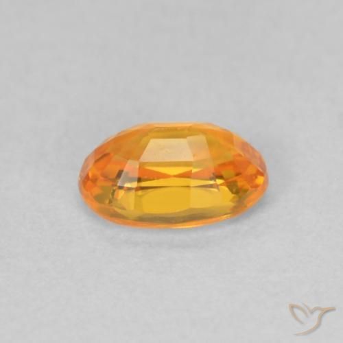 Zaffiro Arancio Medio naturale da 0.64 ct, Ovale, VVS