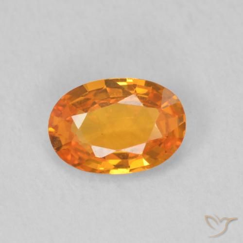 0.58ct Naturale Arancio Medio Zaffiro, Ovale, VVS