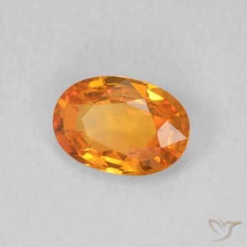 Zaffiro Arancio Medio naturale da 0.58 ct, Ovale, VVS