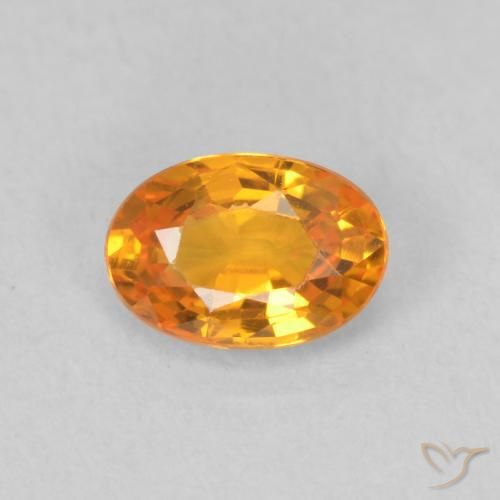 0.66ct Naturale Arancione brillante Zaffiro, Ovale, VVS