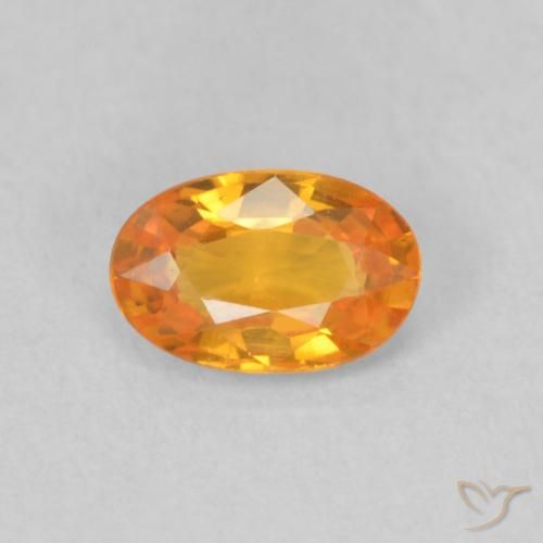 0.55ct Naturale Arancione brillante Zaffiro, Ovale, VVS