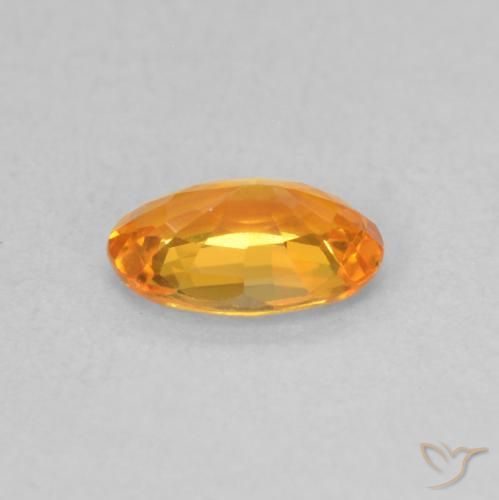 Zaffiro Arancione brillante naturale da 0.53 ct, Ovale, VVS