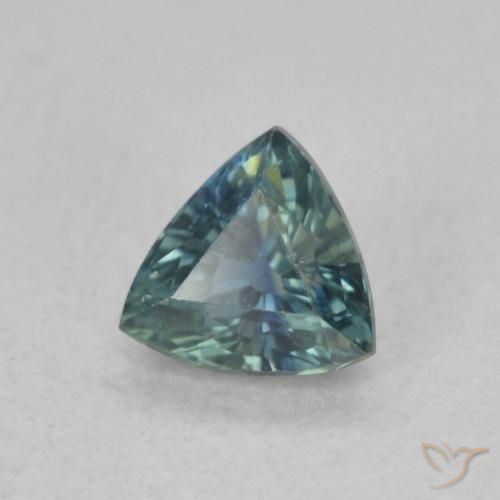 Zaffiro Teal-blu naturale da 0.58 ct, Taglio trillion, VVS-VS