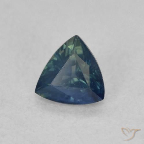 Zaffiro Teal-blu naturale da 0.45 ct, Taglio trillion, VVS-VS