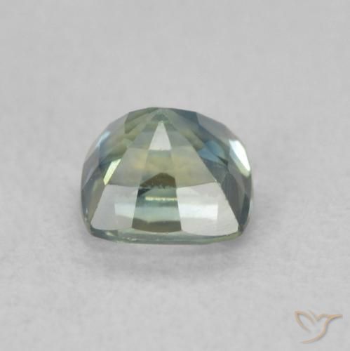 Zaffiro Verde giallastro naturale da 0.75 ct, Cuscino, VVS-VS