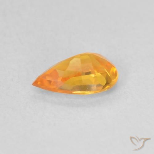 Zaffiro Arancio Medio naturale da 0.50 ct, Forma a pera, VVS