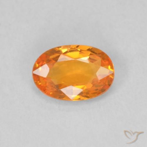 0.52ct Naturale Albicocca Arancia Zaffiro, Ovale, VVS