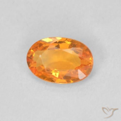 Zaffiro Albicocca Arancia naturale da 0.52 ct, Ovale, VVS