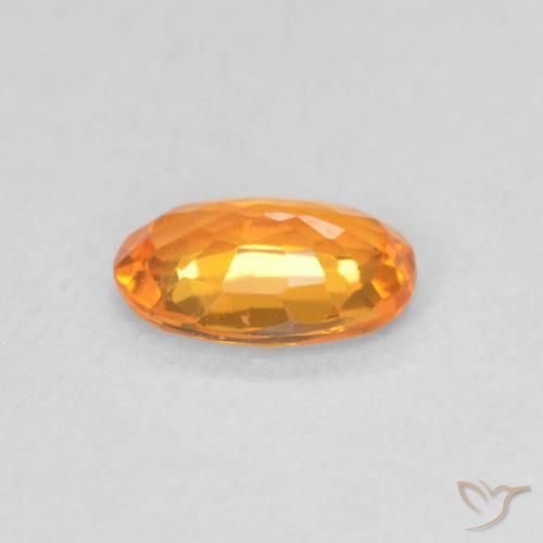 Zaffiro Albicocca Arancia naturale da 0.52 ct, Ovale, VVS