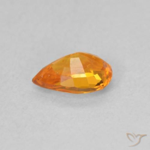 Zaffiro Arancio Medio naturale da 0.48 ct, Forma a pera, VVS