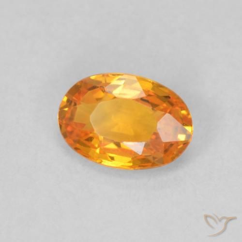 Zaffiro Albicocca Arancia naturale da 0.60 ct, Ovale, VVS