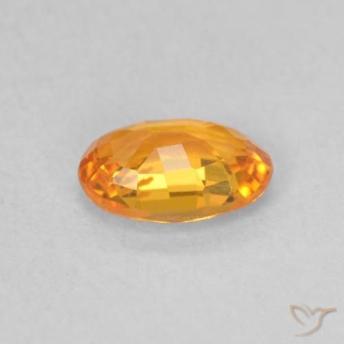 Zaffiro Albicocca Arancia naturale da 0.60 ct, Ovale, VVS