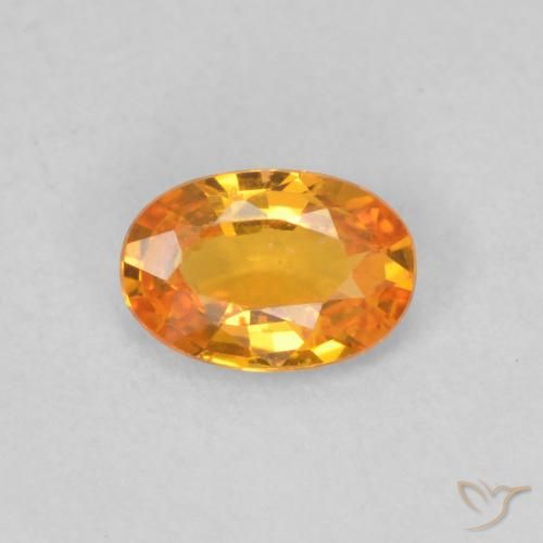 0.49ct Naturale Albicocca Arancia Zaffiro, Ovale, VS