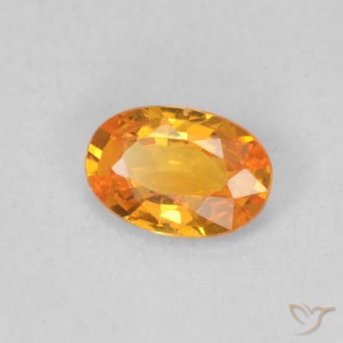 Zaffiro Albicocca Arancia naturale da 0.49 ct, Ovale, VS