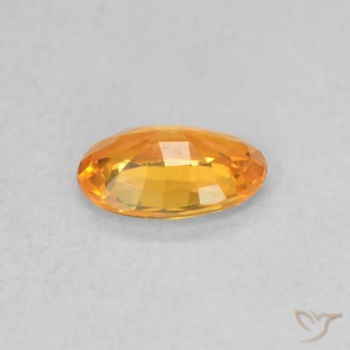 Zaffiro Arancione brillante naturale da 0.47 ct, Ovale, VS