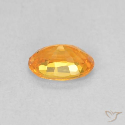 Zaffiro Arancione brillante naturale da 0.52 ct, Ovale, VVS-VS