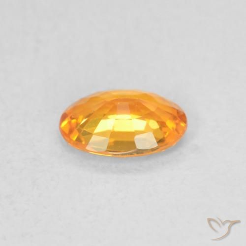 Zaffiro Arancione brillante naturale da 0.46 ct, Ovale, VVS-VS