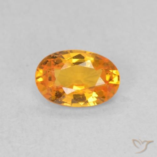 0.53ct Naturale Arancione brillante Zaffiro, Ovale, VVS-VS