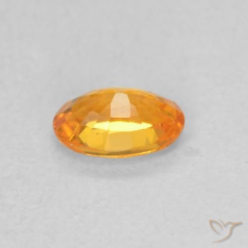 Zaffiro Arancione brillante naturale da 0.53 ct, Ovale, VVS-VS