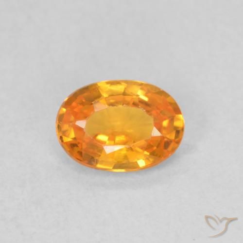 0.55ct Naturale Arancione brillante Zaffiro, Ovale, VVS-VS