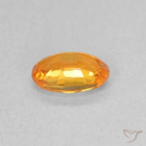 Zaffiro Arancione brillante naturale da 0.55 ct, Ovale, VVS-VS