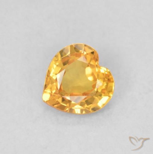 0.39ct Naturale Medium Dark-Golden Zaffiro, Cuore, VS