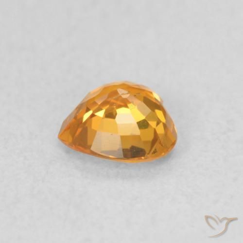 Zaffiro Arancione brillante naturale da 0.44 ct, Cuore, VS