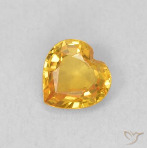 0.40ct Naturale Dorato Zaffiro, Cuore, VS