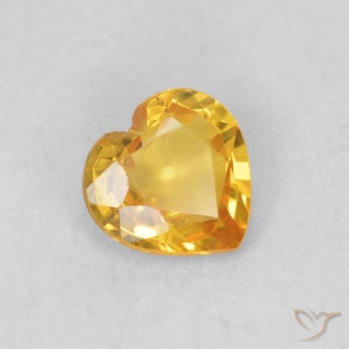 Zaffiro Dorato naturale da 0.40 ct, Cuore, VS