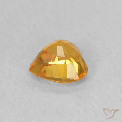Zaffiro Arancione brillante naturale da 0.50 ct, Cuore, VS