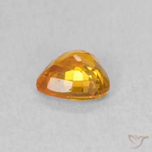 Zaffiro Arancione brillante naturale da 0.41 ct, Cuore, VS