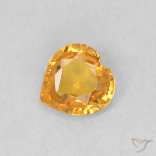 0.35ct Naturale Arancione brillante Zaffiro, Cuore, VS