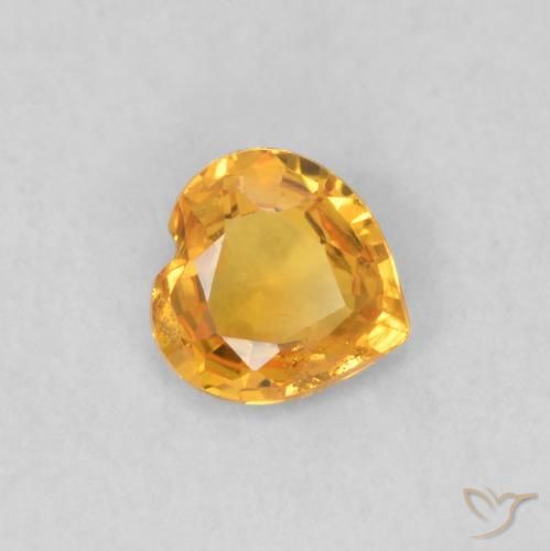 Zaffiro Arancione brillante naturale da 0.35 ct, Cuore, VS