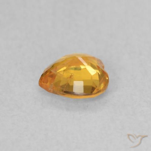Zaffiro Arancione brillante naturale da 0.35 ct, Cuore, VS
