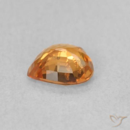 Zaffiro Arancione brillante naturale da 0.42 ct, Cuore, VS