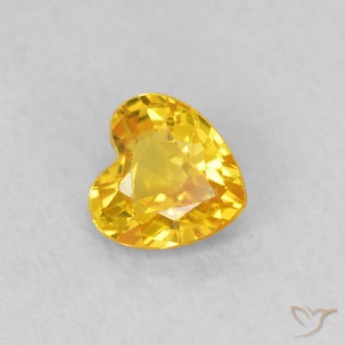 Zaffiro Oro medio naturale da 0.39 ct, Cuore, VS