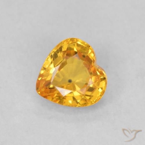 0.50ct Naturale Dorato scuro Zaffiro, Cuore, VS