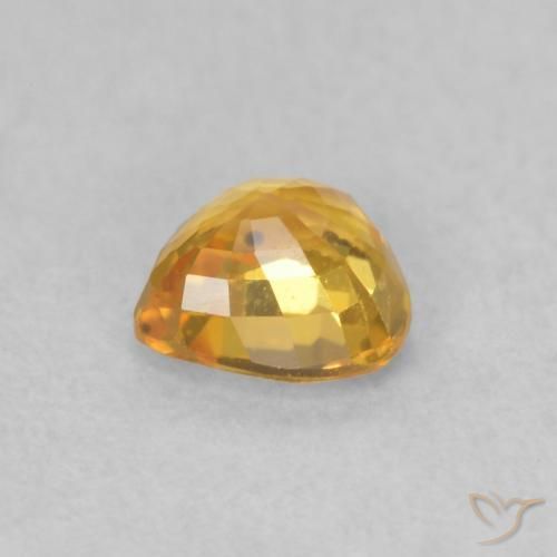 Zaffiro Dorato scuro naturale da 0.50 ct, Cuore, VS