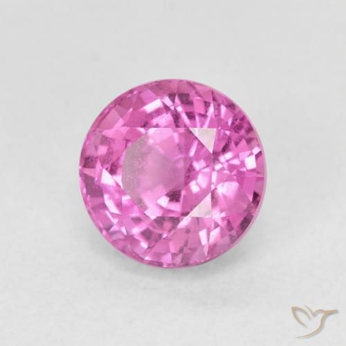 Zaffiro Rosa scuro naturale da 2.54 ct, Rotondo, VVS-VS