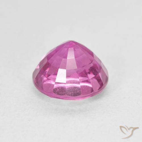 Zaffiro Rosa scuro naturale da 2.54 ct, Rotondo, VVS-VS