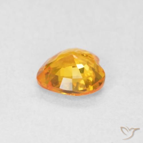 Zaffiro Arancio Medio naturale da 0.40 ct, Cuore, VS