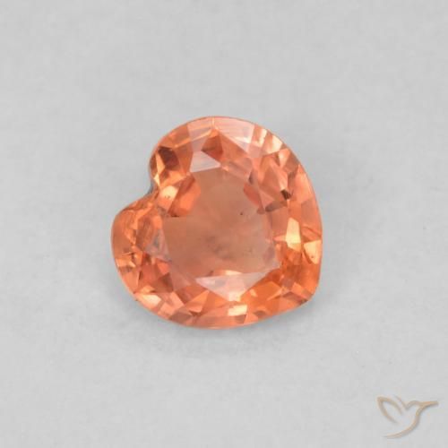 Zaffiro Arancio Medio naturale da 0.34 ct, Cuore, VS