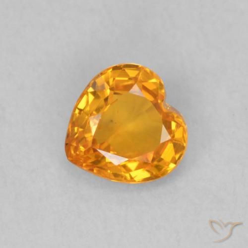 0.44ct Naturale Miele arancione Zaffiro, Cuore, VS